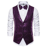 Tuxedo Vests Men Suit Vest Men's Costumes Small Sequined Vest Singer MC