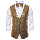 Tuxedo Vests Men Suit Vest Men's Costumes Small Sequined Vest Singer MC