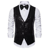 Tuxedo Vests Men Suit Vest Men's Costumes Small Sequined Vest Singer MC