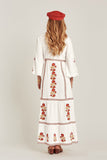 Bohemian Vacation Style V-neck Embroidered Flower Fashion Dress
