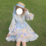 Gothic Lolita Harajuku Style Clothing Lolita Dress Long Sleeve Op Cute Dress for Women