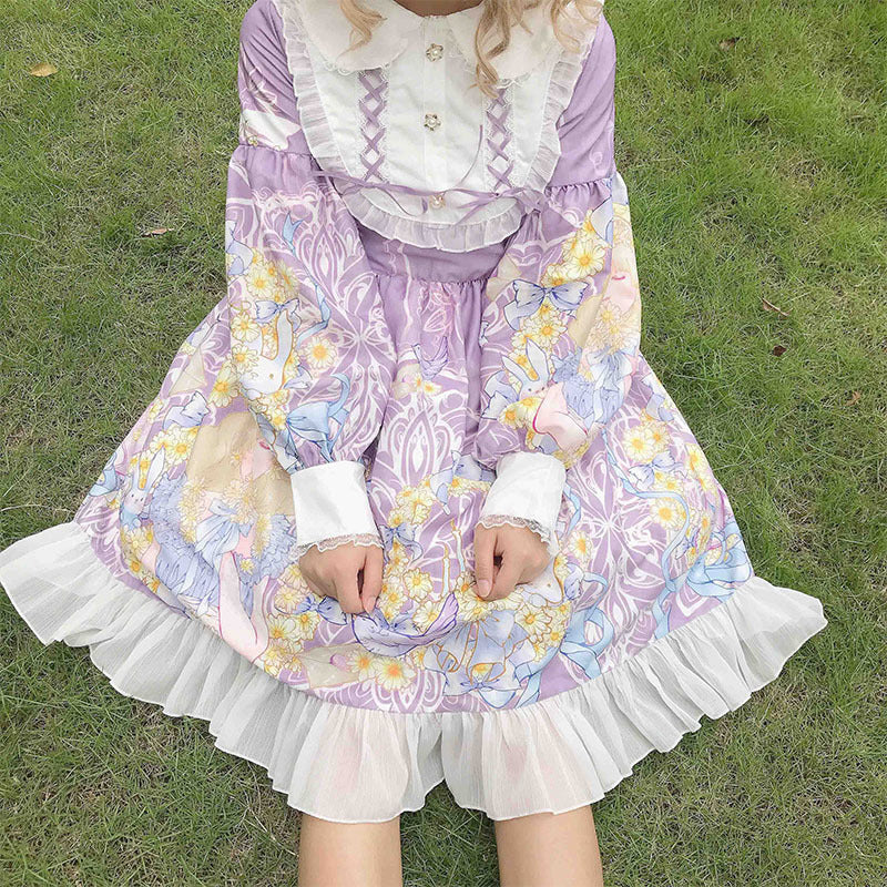 Gothic Lolita Harajuku Style Clothing Lolita Dress Long Sleeve Op Cute Dress for Women