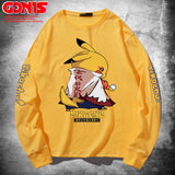 Men and Women Pokemon Pikachu Hoodie T-shirt Men's Long Sleeve