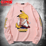 Men and Women Pokemon Pikachu Hoodie T-shirt Men's Long Sleeve