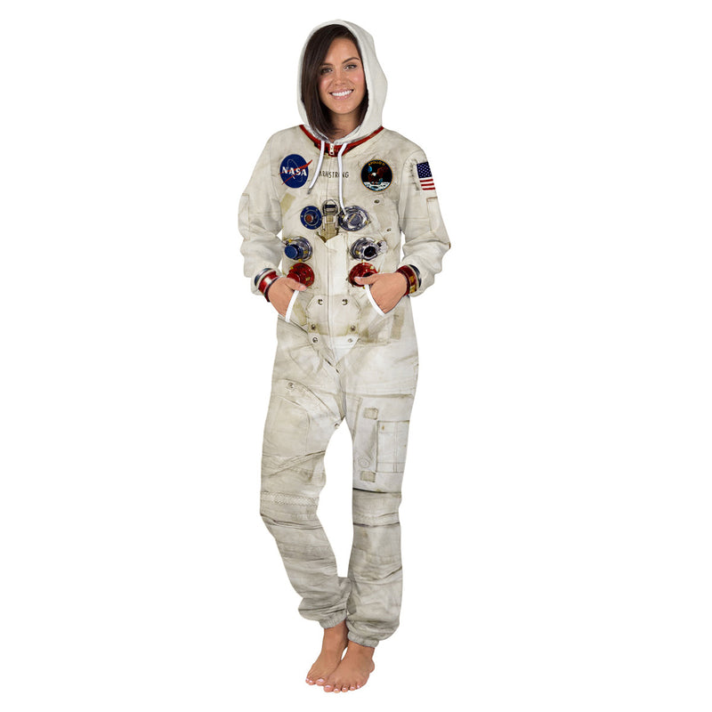 Skeleton Hoodie Autumn Space Suit Digital Printing Men's and Women's Fleece Sweater Jumpsuit