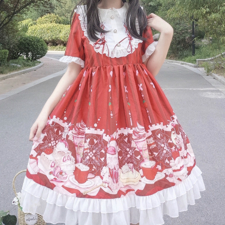 Gothic Lolita Harajuku Style Clothing Autumn Dress Op Japanese Style Dress
