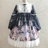 Gothic Lolita Harajuku Style Clothing Long Sleeve High Waist Op Dress Princess Dress