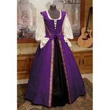 Vintage Empire Waist Dress Renaissance Style Square Collar Two-Piece Dress