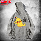 Men and Women Pokemon Pikachu Hoodie Autumn Loose Oversize Coat Anime Clothes
