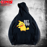 Men and Women Pokemon Pikachu Hoodie Autumn Loose Oversize Coat Anime Clothes