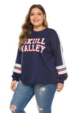 Women Plus Size Tops Loose Pullover Letter Sweater