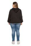 Women Plus Size Tops Ribbon Hooded Loose Sweater