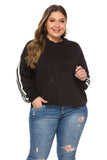 Women Plus Size Tops Ribbon Hooded Loose Sweater