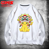 Men and Women Pokemon Pikachu Hoodie Pikachu round Neck Sweater