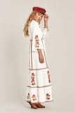 Bohemian Vacation Style V-neck Embroidered Flower Fashion Dress