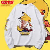 Men and Women Pokemon Pikachu Hoodie T-shirt Men's Long Sleeve