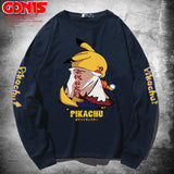 Men and Women Pokemon Pikachu Hoodie T-shirt Men's Long Sleeve