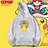 Men and Women Pokemon Pikachu Hoodie Anime Pikachu Hooded Sweater