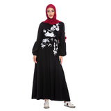 Muslim Women Stylish Kashibo Abaya Muslim Ladies Long Gown Islamic Clothing Jilbab Jalabiya Fashion Plus Size Lantern Sleeve Maxi Dress