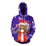 Ugly Christmas Sweater 3D Elk Digital Printed Hood Pullover Sweater