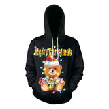 Ugly Christmas Sweater 3D Elk Digital Printed Hood Pullover Sweater