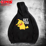 Men and Women Pokemon Pikachu Hoodie Autumn Loose Oversize Coat Anime Clothes