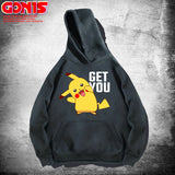 Men and Women Pokemon Pikachu Hoodie Autumn Loose Oversize Coat Anime Clothes