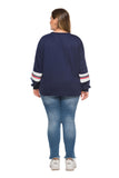 Women Plus Size Tops Loose Pullover Letter Sweater