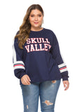 Women Plus Size Tops Loose Pullover Letter Sweater