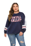 Women Plus Size Tops Loose Pullover Letter Sweater