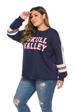 Women Plus Size Tops Loose Pullover Letter Sweater