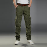 Baggy Cargo Pants for Men's Overalls Men's Autumn Loose Straight Multi-Bag Large Size Outdoor Sports and Casual Spring Clothes Work Army Pants