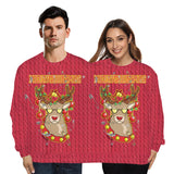 Ugly Christmas Sweater Double Sweater Loose Cartoon 3D Digital Printing Couple Pullover One-Piece Sweater