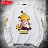Men and Women Pokemon Pikachu Hoodie T-shirt Men's Long Sleeve