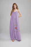 Women Dresses Embroidered Floral Sexy Sling Maxi Dress