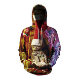 Ugly Christmas Sweater 3D Elk Digital Printed Hood Pullover Sweater