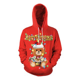 Ugly Christmas Sweater 3D Elk Digital Printed Hood Pullover Sweater