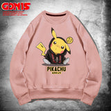 Men and Women Pokemon Pikachu Hoodie Pikachu round Neck Sweater