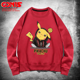 Men and Women Pokemon Pikachu Hoodie Pikachu round Neck Sweater