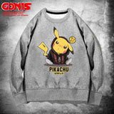 Men and Women Pokemon Pikachu Hoodie Pikachu round Neck Sweater