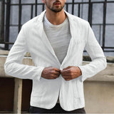 Mens Linen Suits Casual Men's Suit Autumn Loose Casual