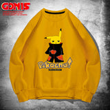 Men and Women Pokemon Pikachu Hoodie Pikachu round Neck Sweater