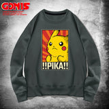 Men and Women Pokemon Pikachu Hoodie Crew Neck