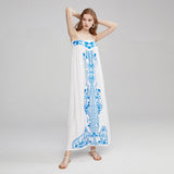 Women Dresses Bohemian Embroidered Tube Top Sexy Fashion Dress Long Dress