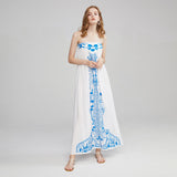 Women Dresses Bohemian Embroidered Tube Top Sexy Fashion Dress Long Dress