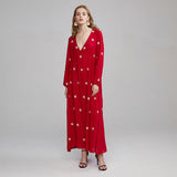 Women Dresses Embroidered Vacation Style Loose Dress