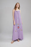 Women Dresses Embroidered Floral Sexy Sling Maxi Dress