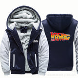 Back to the Future Costume Men's plus Size Coat Hooded Zipper Sweatshirt