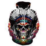 Skull Hoodie 3D Printed Hood Pocket Pullover Sweater