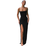 Music Festivals Rave Outfits Dress Slim Fit Backless Sexy Slit Dress
